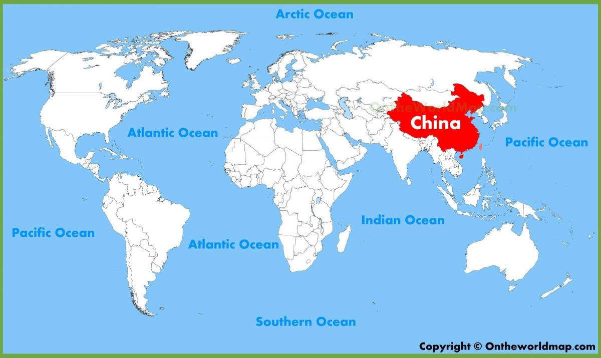 heimurinn kort af Kína