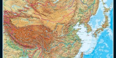 Physiographic kort Kína